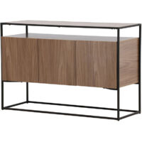 Buffet 3 portes en bois et métal L120cm - Bois foncé - Kingsport