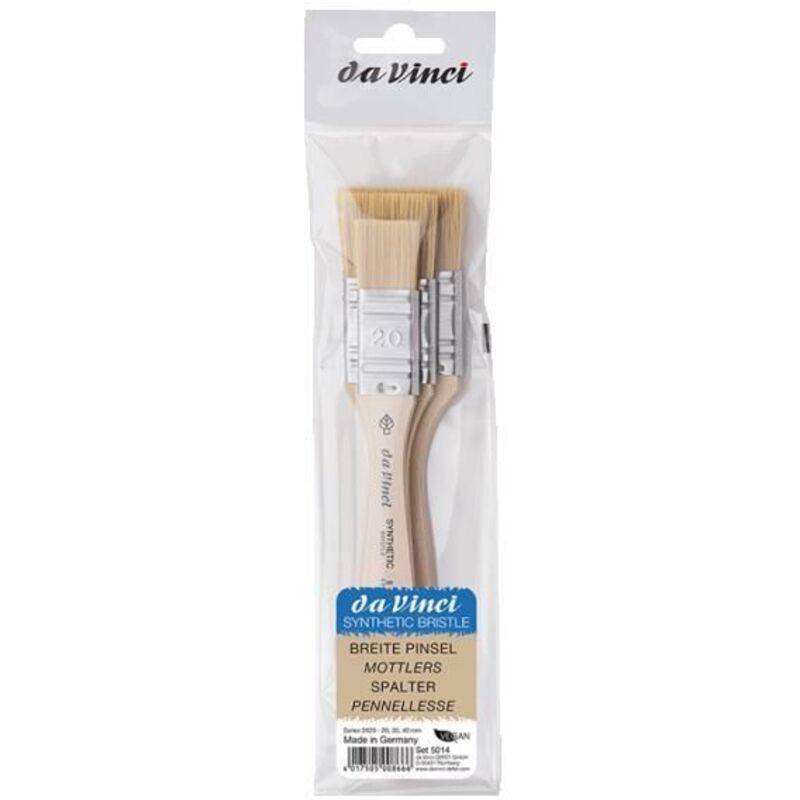 Da Vinci Lot 3 Spalter Brosse Large Synthétique 20-30-40mm - Série 2470-2429 Fabriqué En Allemagne