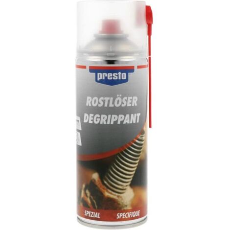 Produit dégrippant - Dissout la rouille - Pièces mécaniques - Métal - Fer - Presto - 400ml