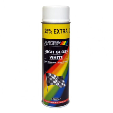 PEINTURE BLANCHE BRILLANTE AEROSOL 500ML MOTIP