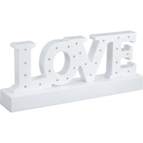 Led en plastique "LOVE" - Blanc - L 31.2 cm x l 6.5 cm x H 13.1 cm (1/4)