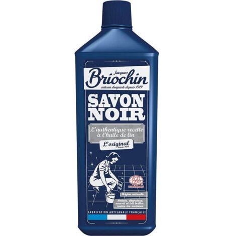 Savon noir liquide sans parfum 1 L – À l'huile de lin – Certifié Ecocert – Pour sols et surfaces – Nettoyage écologique – Maison Briochin