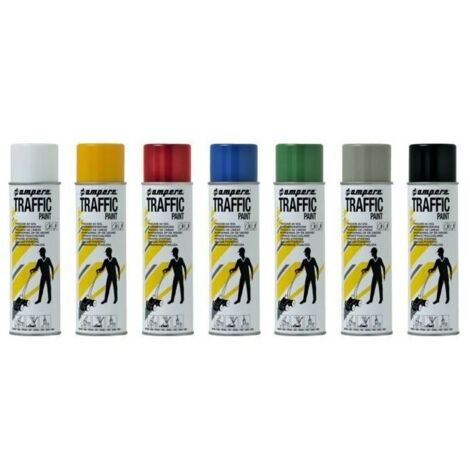 Peinture de marquage permanent blanche 650ml – Résistante aux hydrocarbures et intempéries – Sèche rapidement – Pour traçage parking et atelier – Ampere System