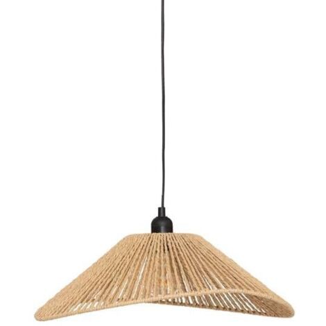 Atmosphera – Suspension Myha beige H118cm – Canopée en papier FSC® – Douille E27 – Câble ajustable 90cm pour petits espaces