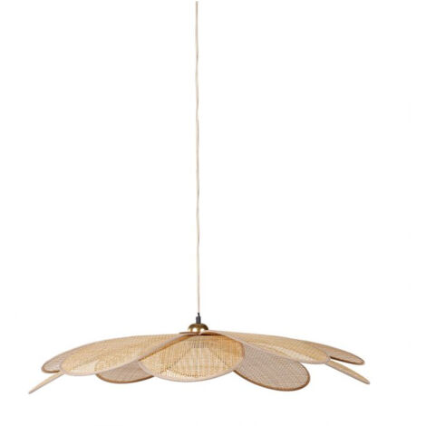 Suspension bambou Grande Margaux 90 cm – Abat-jour en cannage naturel – Douille E27 – Longueur cordon 115 cm – Puissance max 40W – Ostaria (1/6)
