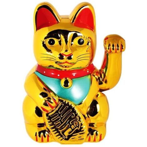 Chat porte bonheur en PVC doré (1/5)