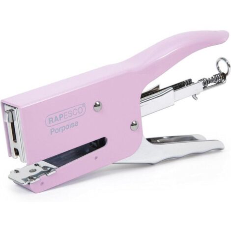 RAPESCO PORPOISE - PINCE AGRAFEUSE POUR AGRAFES 24 ET 26/6-8 - 50 FEUILLES - ROSE 1345 (1/2)