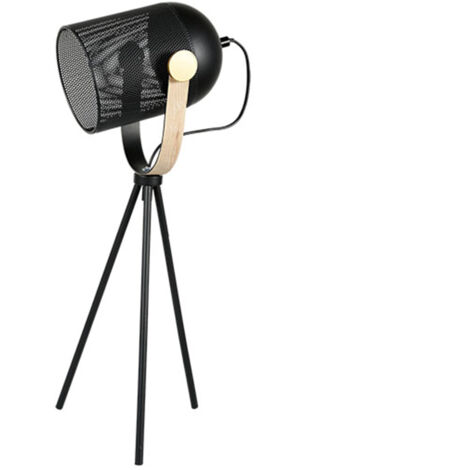 Lampe - Spot - Avec trépied - Noir - Métal - 52 cm hauteur - Salon - Chambre (1/3)