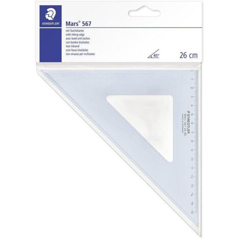 Équerre - Mars® - 567 - 25 cm - Angle 45°/45° - Vendu à l'unité (1/3)