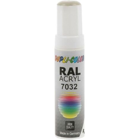 Stylo de retouche peinture acrylique - Gris silex - RAL 7032 - Brillant - Tous supports - Duplicolor (1/2)