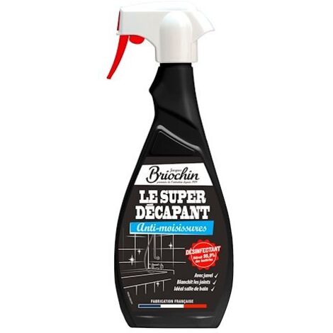 Spray anti-moisissures 500 ml – Formule 4 en 1 pour surfaces salle de bain – Élimine moisissures et traces noires – Contient javel – Maison Briochin