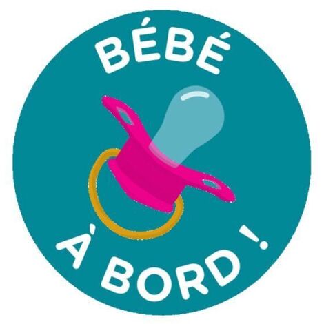 Stickers pour voiture - Bébé à bord tétine - Electrostatique - 15 cm (1/2)