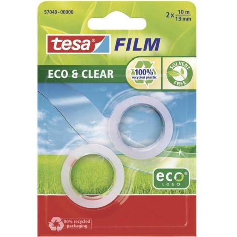 tesafilm Eco & Clear tesa 57049-00000-13 transparent (L x l) 10 m x 19 mm acrylate 2 pc(s) W07304 (1/3)