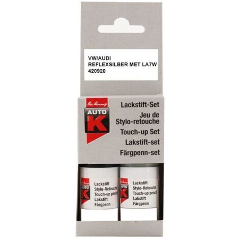 Stylo retouche peinture - AUTO K - LA7W REFLEX SILBER MET - Stylo 9 ml - Vernis 9 ml - Gris (Audi/Volkswagen)