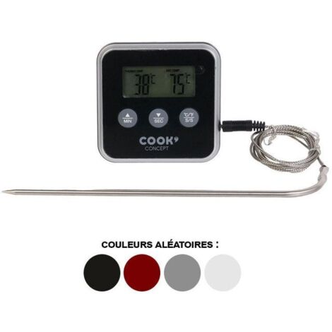 Thermo-sonde de cuisson - EASY MAKE - Minuteur intégré - Alerte de cuisson - Assortiment de coloris (1/5)