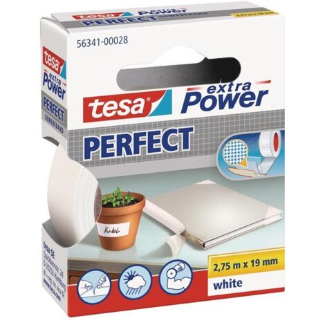 Ruban adhésif toilé - TESA - 56341-00028-02 EXTRA POWER - Blanc - 2.75 m x 19 mm - Multi-usages