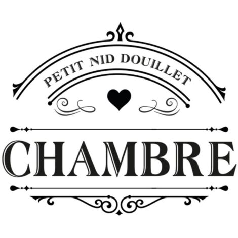 Sticker mural décoratif pour porte de chambre 20x20cm – Vinyle élégant – Hauteur 16cm, Largeur 18cm – Application sur surfaces lisses – Sud Trading