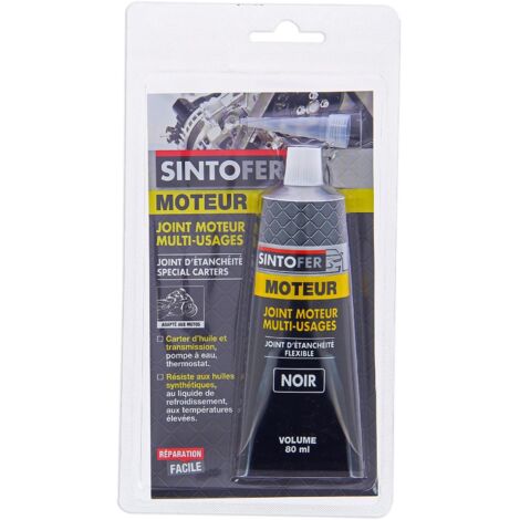 Sinto – Mastic silicone noir 80ml – Résistant hautes températures et pressions – Pour joints moteurs automobiles, motos et bateaux