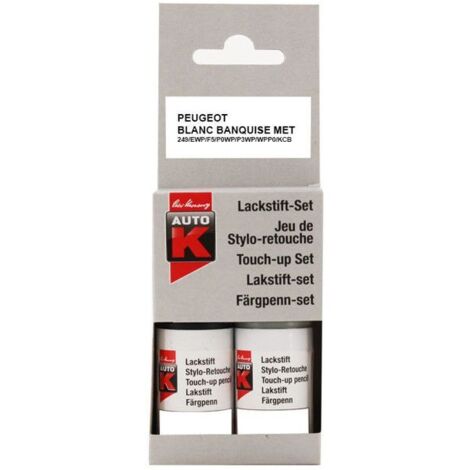 Stylo retouche peinture - AUTO K - P3WP U BLANC BANQUISE - 9 ml - Vernis 9 ml - Blanc