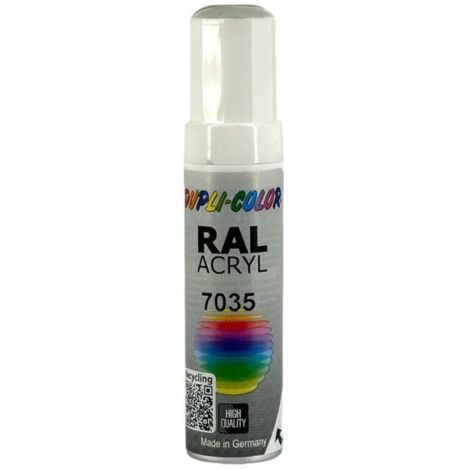 Stylo de retouche peinture acrylique - Gris clair - RAL 7035 - Brillant - Tous supports - Duplicolor (1/4)
