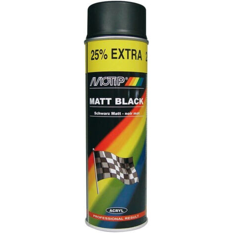 Vernis en aérosol noir mat 500 ml – Séchage rapide – Résistant aux rayures et aux UV – Pour métal, bois et plastique – Motip