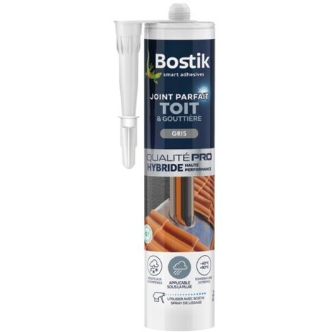 Bostik – Joint hybride haute performance 290ml – Pour béton, pierre, verre, zinc – Résiste aux intempéries et UV – Application facile (1/3)
