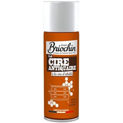 Cire pour bois dur – Aérosol 400 ml – Teinte pour bois – Finition métal – Protection durable à base de cire naturelle – Maison Briochin