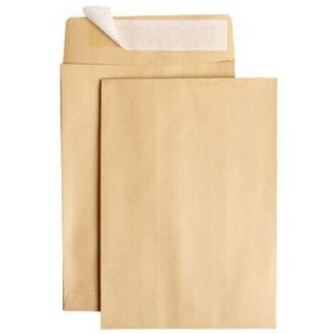 Enveloppes Kraft A5 brun (lot de 50) auto-adhésives - CBA