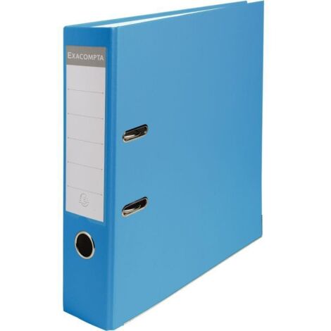 Classeur à levier A4 dos 8 cm bleu clair EXACOMPTA (1/3)
