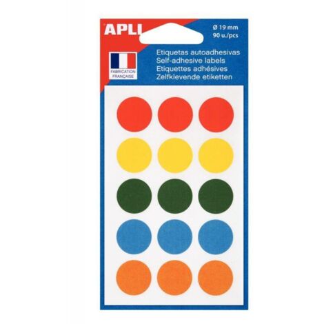 Étui de 90 pastilles de couleur diamètre 19 mm coloris assortis (1/2)