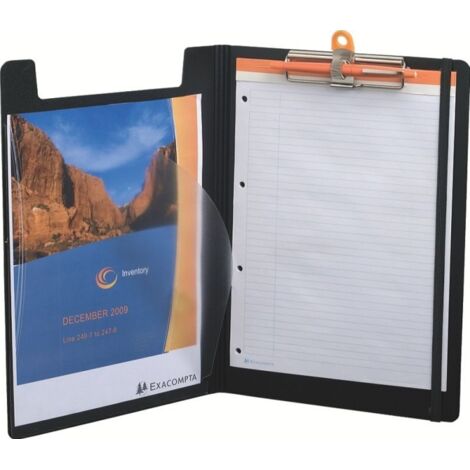 Carpeta exacompta exactive con tapa polipropileno negro con pinza y portaboligrafo din a4 (1/3)
