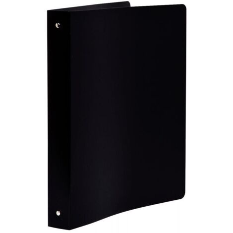 EXACOMPTA Classeur extra large avec étiquette - 242 x 297 mm - 4 anneaux - Ø 30 mm - Ecart 80 polypropylène opaque 7/10 ème - Noir (1/2)