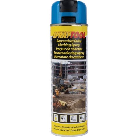 Bombe de peinture - MOTIP - Traceur de chantier - 500 mL - Bleu fluo - Utilisation extérieure (1/5)