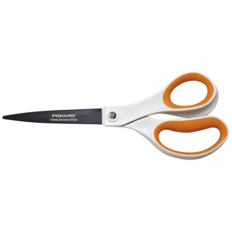 Fiskars – Ciseaux titanium non stick 21 cm – Lame en titane pour coupe précise – Revêtement antiadhésif pour nettoyage facile – Ergonomiques en Softgrip