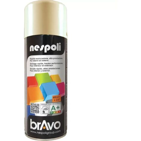 Peinture Aérosol - NESPOLI - Blanc Perle - 0,4 L - Séchage Rapide - COV A+
