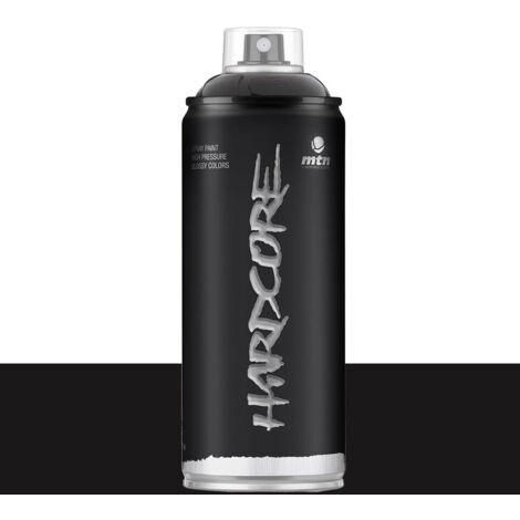 Bombe de peinture aérosol MTN Hardcore noir 0,4 L – Brillant – Pour béton, bois, métal, plastique – Séchage rapide, pouvoir couvrant élevé - RV-9011