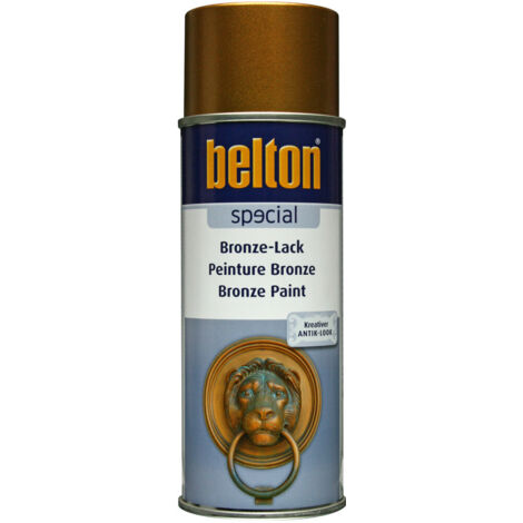Peinture aérosol effet bronze 400ml pour bois, métal, céramique – Séchage rapide, haute résistance aux rayures – Or antique – Belton