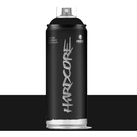 Bombe de peinture aérosol noire mate 0,4 L – Couverture rapide sur béton, bois, métal – Peinture à séchage rapide pour graffiti
