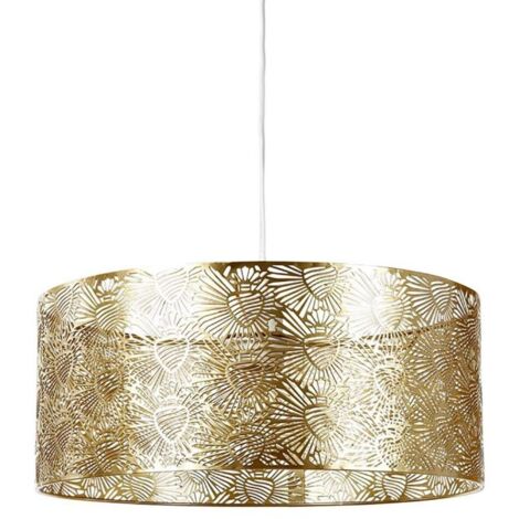 Suspension métal dorée Corazon – Dimensions 35x15cm – Longueur cordon 115cm – Douille E27 – Puissance max 40W – Ostaria
