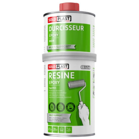 Soloplast – Résine époxy R123 + durcisseur R614 1kg – Pour moulage pièces et recouvrement mousse – Transparent – Densité 1,05 (1/3)