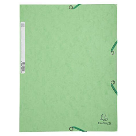 Chemise à élastique - EXACOMPTA - 3 rabats - 24 x 32 - Carte lustrée 390G - Vert Tilleul (1/5)
