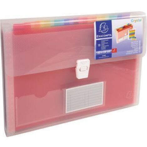 EXACOMPTA Trieur Valisette 13 Compartiments en Polypropylène Crystal 24x32cm (1/2)
