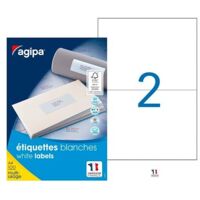Etiquettes blanches multi-usages - AGIPA - 210X148,5mm - Boîte de 200 étiquettes