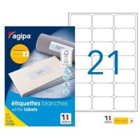 Etiquettes adresses 63,5 x 38,1 mm Agipa 118984 - Boîte de 2100