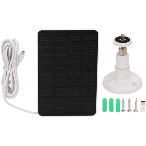 Decdeal Panneau de charge solaire monocristallin Silicon 4W 5V avec câble pour la caméra de surveillance extérieure blanc (1/5)
