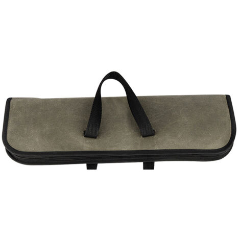 Étui à couteaux (4 fentes), sac en rouleau de couteaux de Chef en toile avec poignées durables, sac à couteaux étanche Portable,Army green (1/5)
