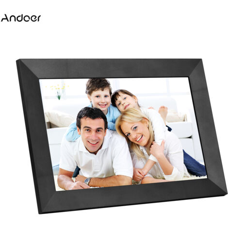 Cadre photo intelligent WiFi 10,1 pouces Cadre photo numérique 1280 800 Photo 1080P Vidéo 16 Go de stockage prend en charge le partage de photos à rotation automatique via l'application (1/5)