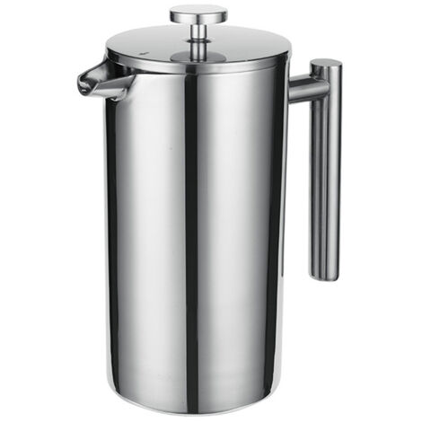 Presse française 304 cafetière thermique en acier inoxydable cafetière à thé 800ML 3 filtres poignée Anti-brûlure presse à café antirouille, Argent (1/5)