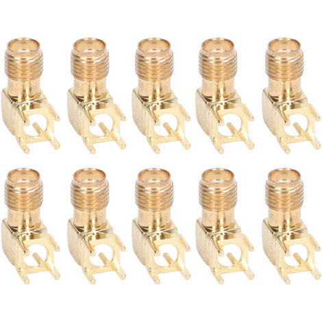 Decdeal SMAKWE – panneau de connecteur RF plié à 90 degrés, Base d'antenne à 4 broches, extrémité de carte PCB, adaptateur Coaxial, 10 pièces (1/5)