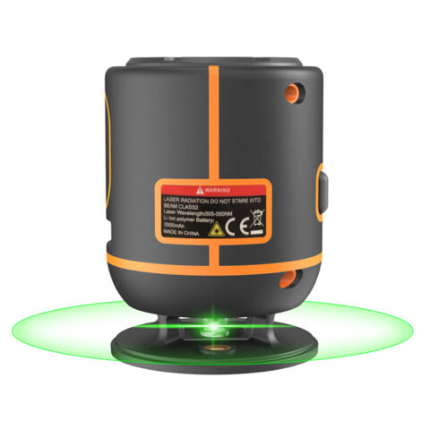 Niveau laser en croix, avec support, 30 m/98 pieds auto-nivelant horizontal à 360 degrés 10 mm proche du sol faisceau vert réglable (1/5)